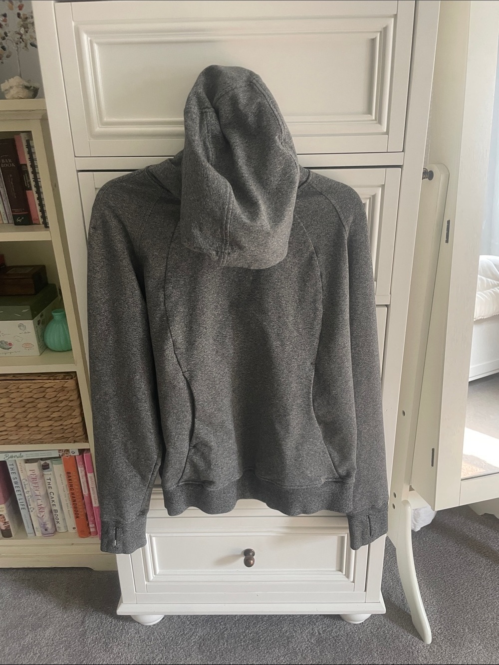 lululemon athletica Women's Dark Heather Gray Hooded Zip Sweatshirt Size 10